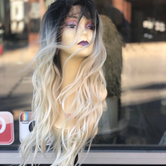 Realistic looking hairline fulllace wig blonde mix main image 8